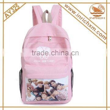 Cream Color Canvas Backpack School Bag Manufacturer photo-3