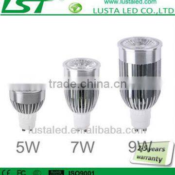 Anti-glare Les Design, Bridgelux 45mil Chips 90-100lm/W, Spotlight COB LED Bulb GU10