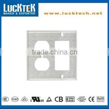 2 Gang GFCI and Receptacle Combination Metal Wall plates