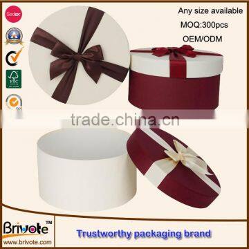 Delicacy round paper box template/round paper box/box with Bow