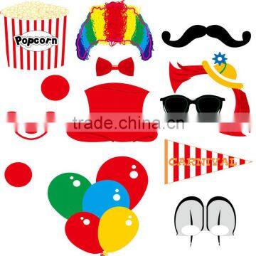 2016 Hottest Hot selling 12 sets clown carnival Funny Paper beard pictures birthday party ideas wedding props