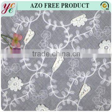 snow white 3d embroidery fabric for dress
