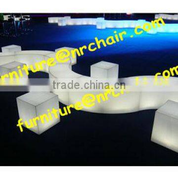 shanghai event rental furniture acrylic lounge LED light sitting cube seat