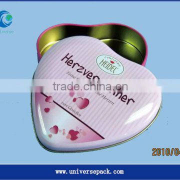 heart shape chocolate tin box