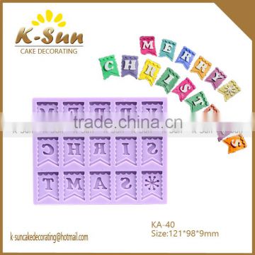 K-sun silicone fondant mold christas letters alphabet decorating mold