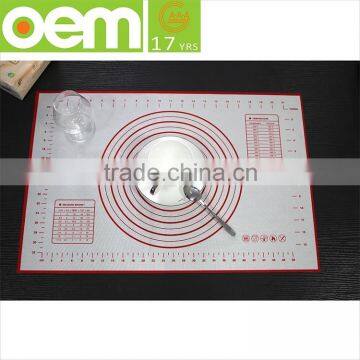 factory direct new arrival cooking baking mat with custom printing, non-stick silicone baking mat with measuring scale