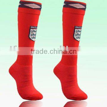 Red nylon soccer socks