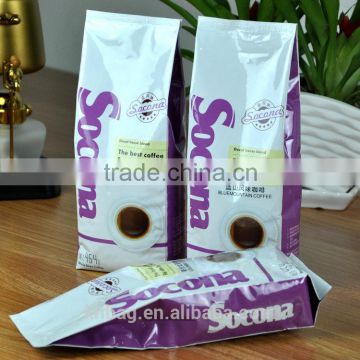 Gusset coffee bag with degassing valve