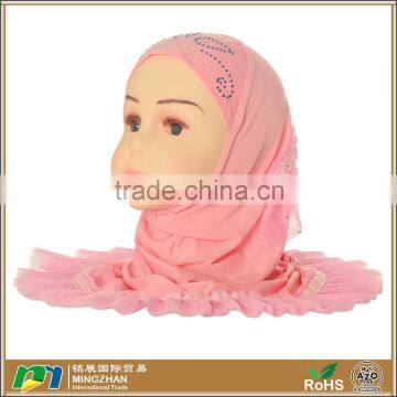 Pink instant fashion shimmer muslim hijab girl scarf