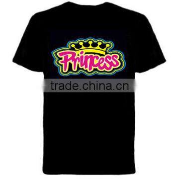 Wholesale 100% Cotton Sould Active Led T-shirt / el T-shirt/el Equalizer T-shirt photo-4