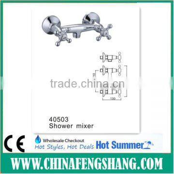 Double Handles Washroom Shower Mixer Faucet