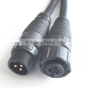 M12 electric plug waterproof male female connector with 3 pins