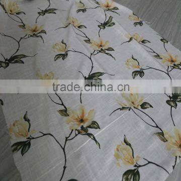 Classic fancy faux linen printed window drape fabric curtains in the car