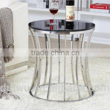 Modern chrome metal living room center table, telephone table, corner table