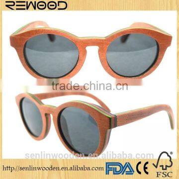 2016 Alibaba New Arrival Custom Design skateboard Gafas de Bamboo Anteojos de Sol