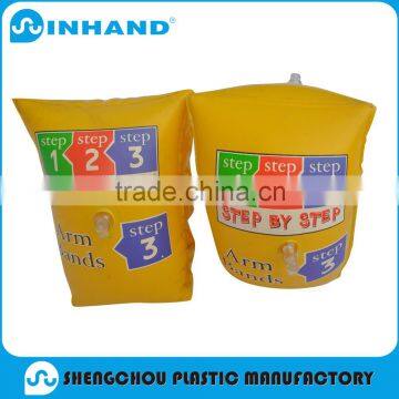 2016ASTM Customized Eco-friendly PVC Inflatable yellow arm swim float