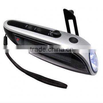 Top quality solar dynamo led flashlight for camping