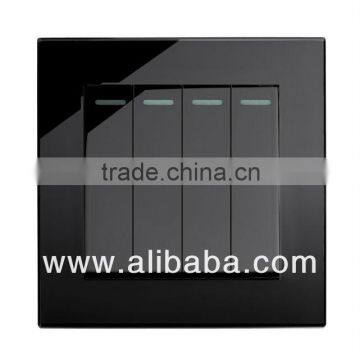 RTS2005 Mechanical Light Switch 4 Gang Black PG