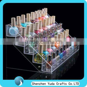 clear acrylic nail polish display nail varnish cosmetic store display stand with stairs high quality