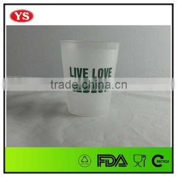 16 oz frost white plastic pp mug with customized logo
