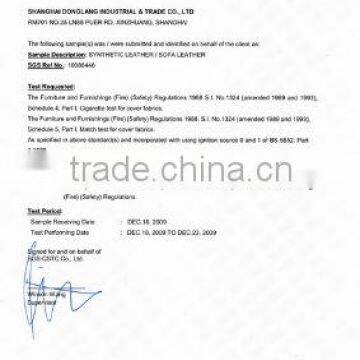 BS5852 Flame Retardant test report