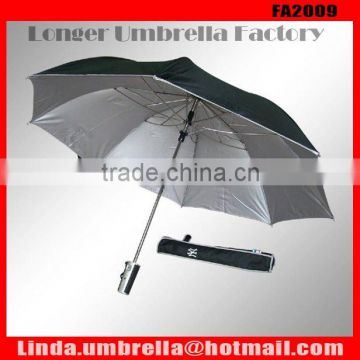 [FA2009]Silver coated polyester fabric automatic open 2 folding umbrella