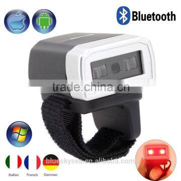 Handheld Mini Bluetooth Ring Finger CCD Barcode Scanner Reader For Android & iOS