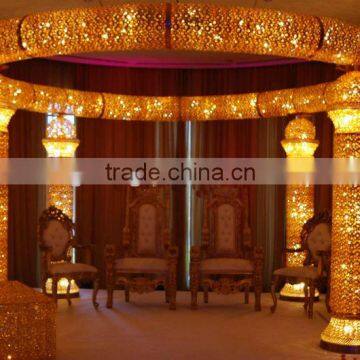 lighted wedding pagoda with crystal and GRB light for wedding events