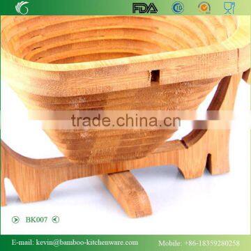 BK007/Eco-friendly Folding Bamboo Fruit Basket Elephant Shape Bamboo Fruit Basket photo-5