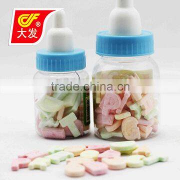 2014 New product pressed candy, letter shaped candy, compressed candy, shaped candy, nipple bottle, hard candy, letter candy