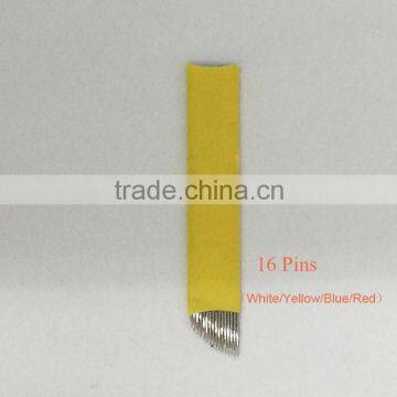16 pin Hot selling semi permanent make up microblading blade/ manual tattoo pen needles