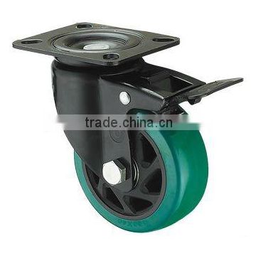 Heavy Medium Duty PVC Diamond Wheel With Double Brake