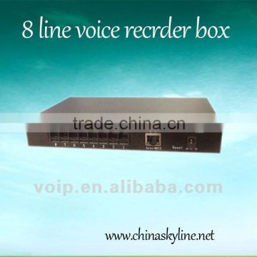 wholesale! 8G memory 8 line voice recorder box,telephone recorder