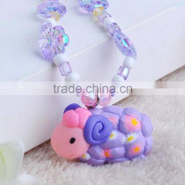 Fashionable Kids animal Polymer style Clay Necklace Bracelet Ring Beads Kids Jewelry Set