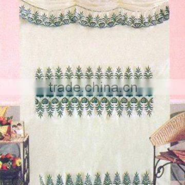 Polyester Sheer Embroidered Curtain with Lining