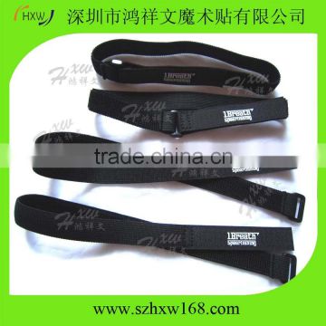 20mm width black elastic buckled stretchable hook loop