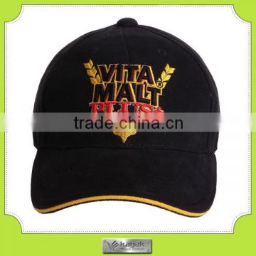 good quality 100% cotton black embroidery caps