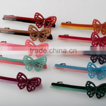 AICCYO brand unique french barrette colored rhinestone hollow hair accessories real nice butterfly hair barrette