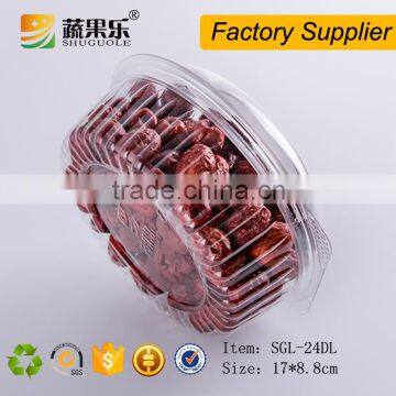 Customized Disposable Plastic Food Packaging Round Box With Lid 600g photo-4