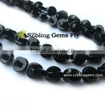 Lowest price natural gemstone agate half moon shape loose beads