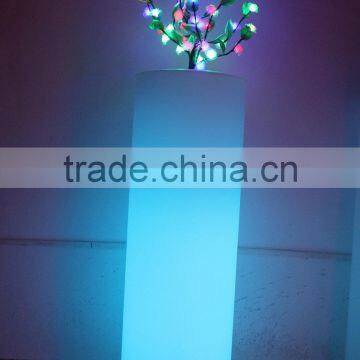 Cylindrical High Waterproof Light Flowerpot White Plastic Led Flower Pots/Led Light Garden Flower Pot photo-3