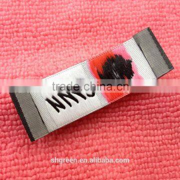 Flower Logo Woven/weaving Neck Label With End Fold