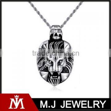 fashion jewelry gift mens silver stainless steel lion pendant necklace 24''chain
