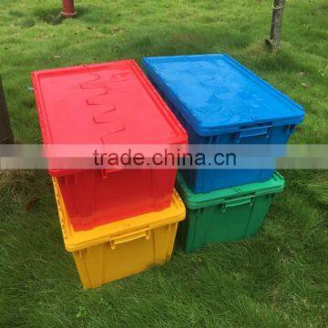 Nestable Theftproof Plastic Logistic Storage Box with Lid for Warehouse