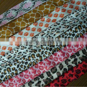 fashion foldover elastic leopard elastic baby Elastic headband