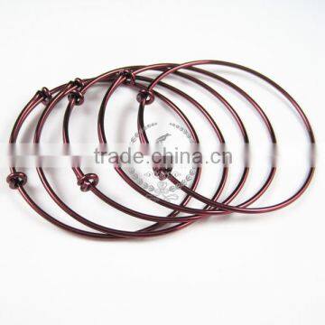 65mm diameter dark red brass simple adjustable wiring bracelet for beading DIY jewelry supplies 1900048