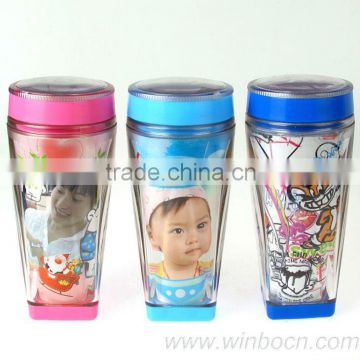 Plastic newa cartoon double-wall water Cup/Mug DIY