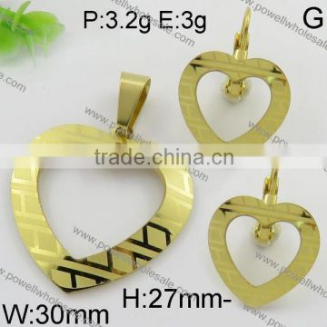 New arrival heart shape 14k gold jewelry set