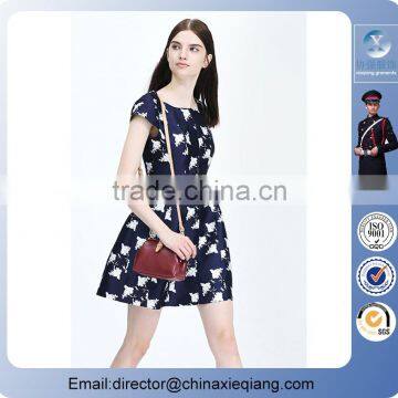 2016 Fashion Ladies Cute Flower Printed Dress Young Girls Dress