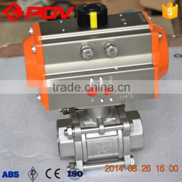 cf8 3pieces Internal thread pneumatic ball valve china manufacturer